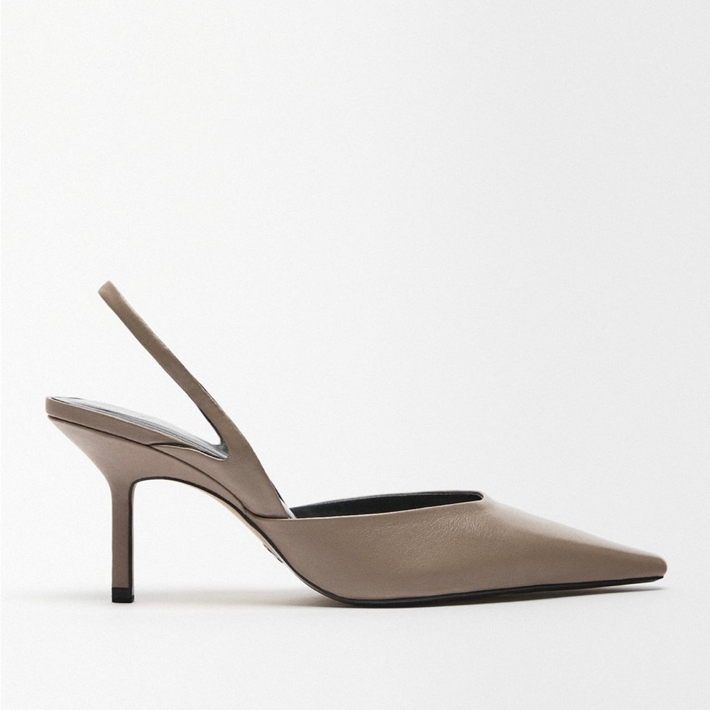 Zara Sling Backs in Taupe Grey